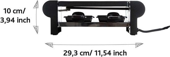 Boska Raclette Mini 220V - zum Schmelzen und Grillen - 2 Personen - Schwarz