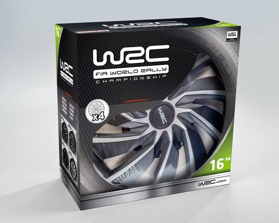 WRC Radkappen 16 Zoll - silber/schwarz - 4 Stück