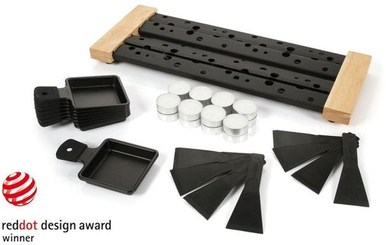 Boska Partyclette® XL - Raclette Grill Set - 8 Personen - Schwarz - 48x18 cm