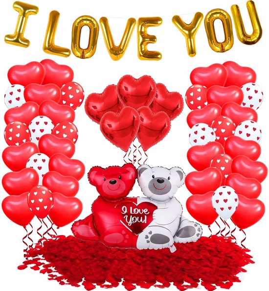 Feestio Valentinstag Dekorationsset - Dekoration - Girlande - Inkl. 1000 Rosenblüten - Geschenk für Mama / Sie