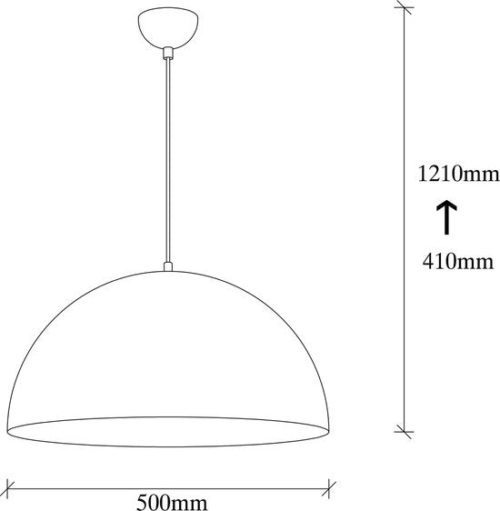 Moderne Pendelleuchte schwarz gold 50 cm | Kante
