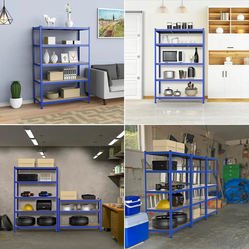Yaheetech Heavy-Duty-Lagerregal 120 x 60 x 180 cm – Blau – Metallregal mit 5 Einlegeböden, 875 kg
