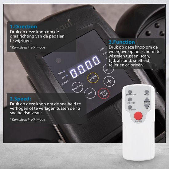 Saaf Motionfit Chair Bike - 12 Stufen - mit Widerstandsbändern - Office Bike Exercise Trainer - für Erwachsene - Schwarz