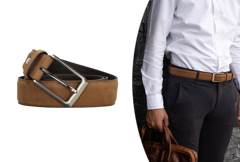 Milanoro Ledergürtel Herren 115 cm - Cognac - Klassisch & zeitlos