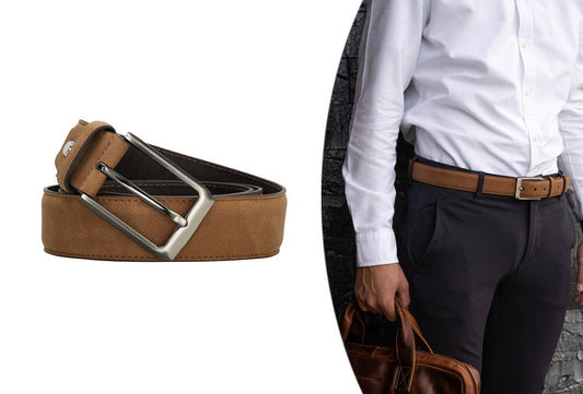 Milanoro Ledergürtel Herren 115 cm - Cognac - Klassisch & zeitlos