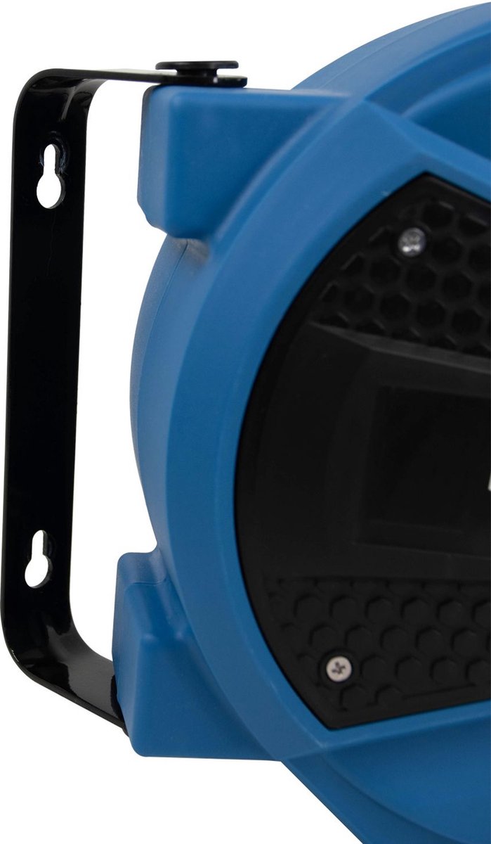 Hyundai Wandkabeltrommel 15 m 3x1,5 mm² automatisch einziehbar blau - schwenkbare Wandhalterung - 3200 W