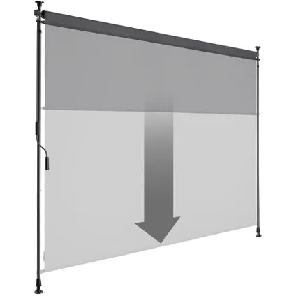 tectake Taija Klemm-Sonnenschutz 208 x 310 cm – Balkon- und Terrassen-Sonnenschutz – UV-Schutz 50+ – Ohne Bohren – Polyester – Anthrazit