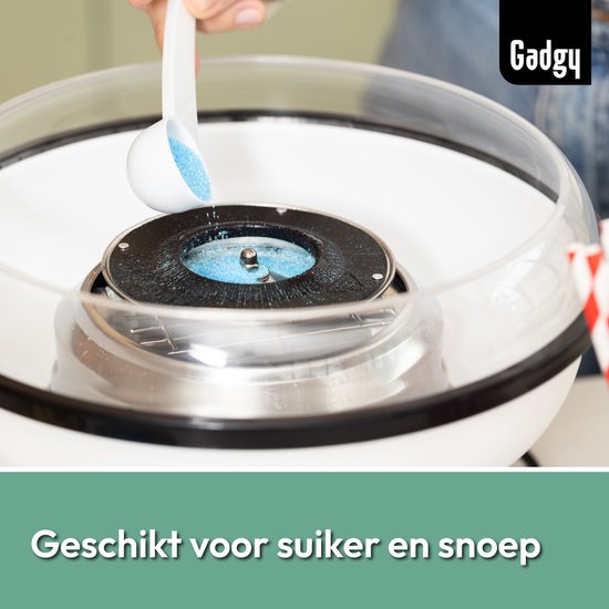 Gadgy Zuckerwattemacher Retro Blau - Mit 10 Stäbchen und Messlöffel - Zuckerwattemacher - Süßigkeiten - Kinderparty
