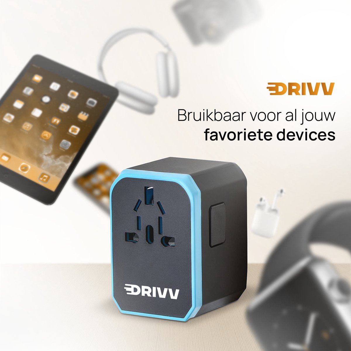 Drivv. Universeller Weltstecker – 4x USB & 1x USB-C-Schnelllade-Reiseadapter – Reisestecker für Amerika / England / Großbritannien / Kanada / Afrika / Japan / Mexiko / Thailand / Südamerika – Typ A, B, C, E, F, G, I, J, L, N – über 150 Länder – Reiseadapt