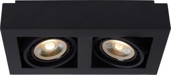 Lucide ZEFIX – Deckenstrahler (Deckenleuchte) – LED „Dim to warm“ – GU10 (ES111) – 2×12 W, 2200 K/3000 K – Schwarz