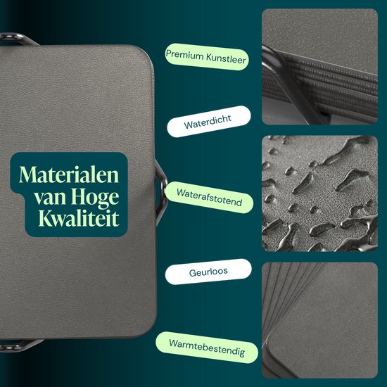 Castagnola Untersetzer aus Kunstleder – Untersetzer für Gläser – Design-Untersetzer mit Halter – Untersetzer-Set aus Kunstleder mit Metallhalter – Leder – 10er-Set – Grau – 10 x 10 cm