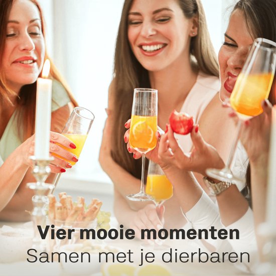 BarDeluxe Champagnergläser – 4er-Set – mundgeblasenes Kristall – 200 ml