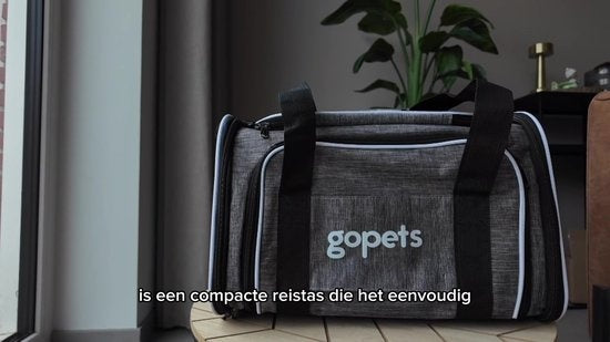Gopets Tragetasche Hund und Katze - Hundetasche - Reisetasche - Katzentasche - Geeignet für Flugzeuge - Bis zu 9,5 kg - Grau - 46 x 28 x 28 cm - L