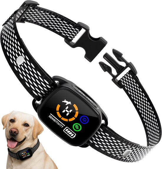 Nuvance Anti-Bell-Halsband Digital - Anti-Bell-Gerät ohne Schock - wiederaufladbar - Bellen Halsband für Hunde & Welpen - 6 Stufen