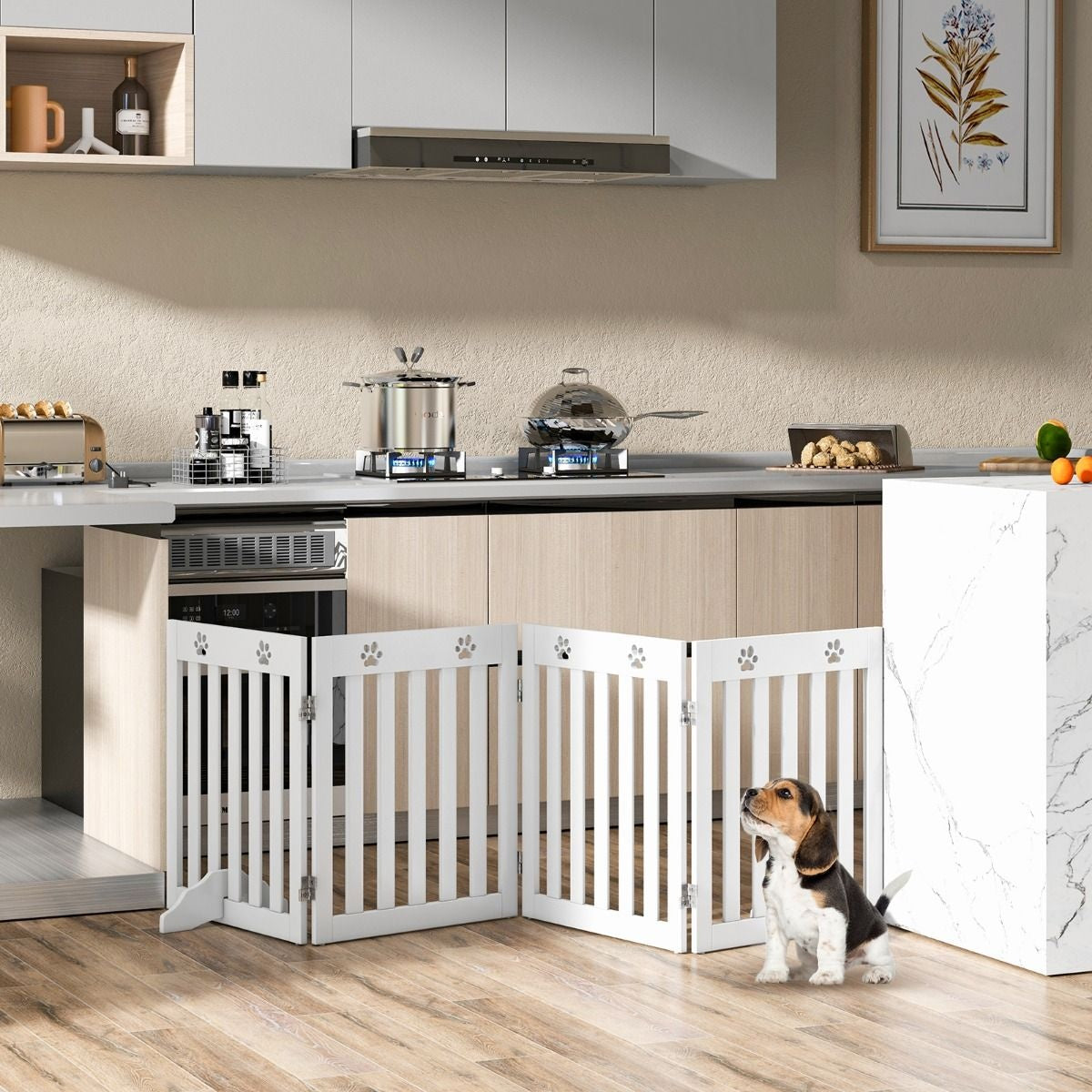 Coast Pet Fence - Holz - 60 cm - faltbar - Weiß