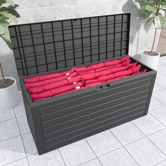 Deuba Storage Box Anthrazit 120 x 46 x 57cm - Outdoor - Geeignet für Terrasse, Balkon und Garten