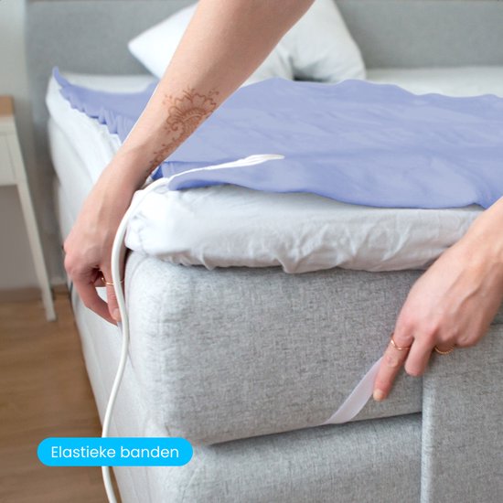Auronic Electric Blanket - 80x150cm - 1 Person - mit Eckgummis - Heizdecke - Blau