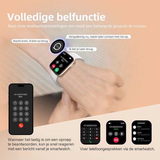 Maoo ProWatch AMOLED Smartwatch für Frauen und Männer - Milanese-Armband und 3 Silikonbänder - Schrittzähler - Herzfrequenzmesser - Blutdruckmesser - Schlafüberwachung - Multisport - Geeignet für Android und iOS - Pink Gold