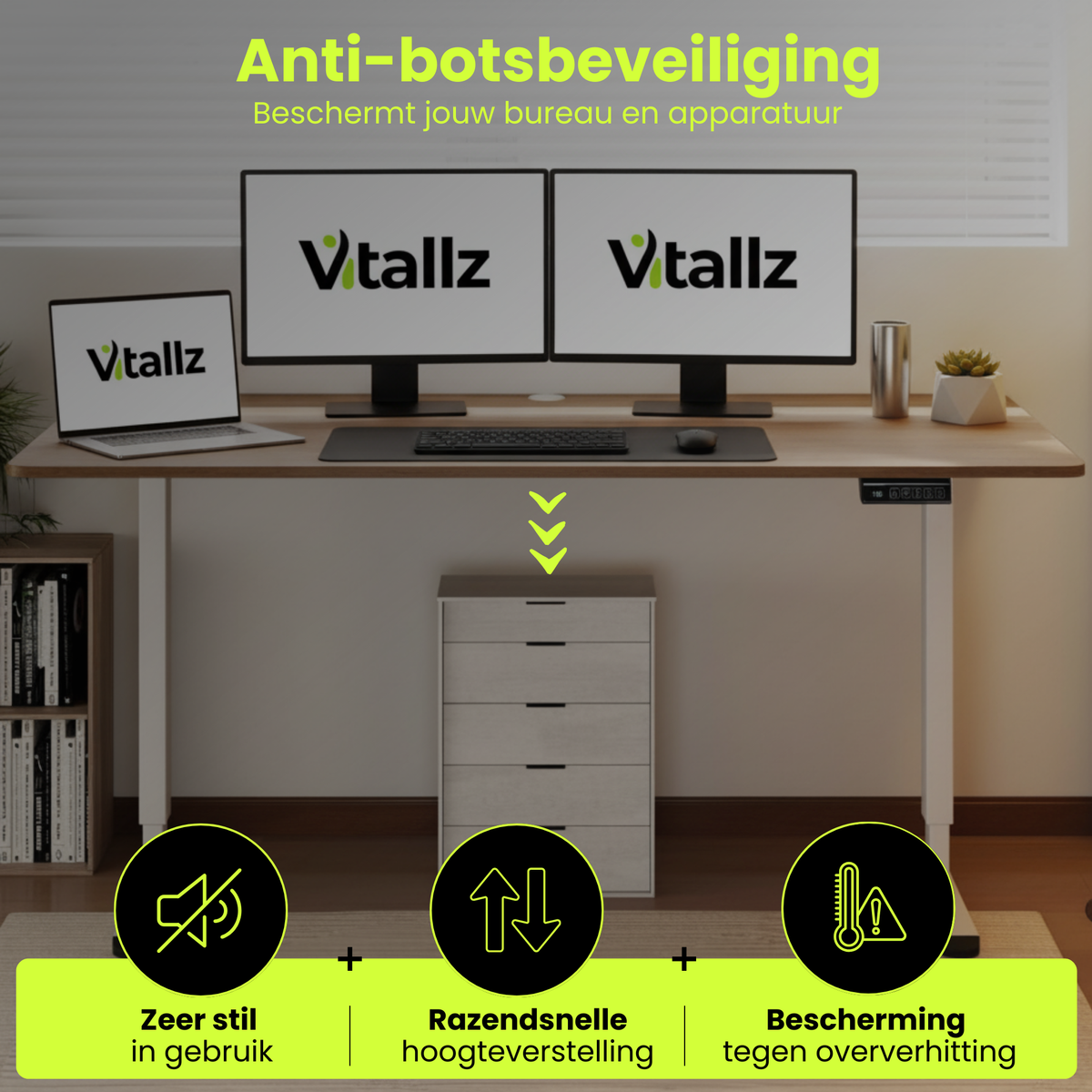 Coast Elektrischer Sitz-Steh-Schreibtisch 140x70 cm Natur - Mit Kindersicherung und Anti-Kollisionssystem