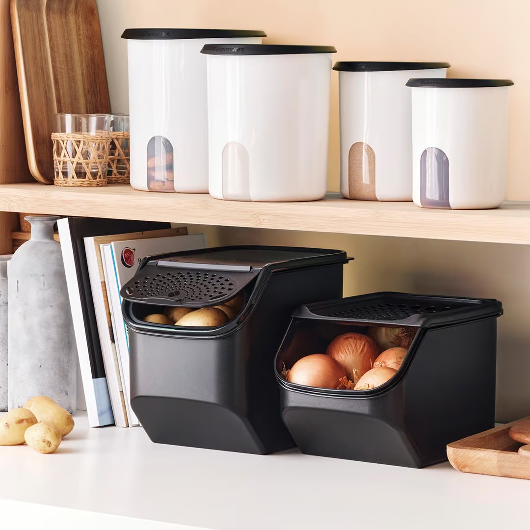Tupperware PotatoSmart Kartoffelbehälter – Optimale Luftzirkulation – Hält Kartoffeln frisch – Stapelbares Design