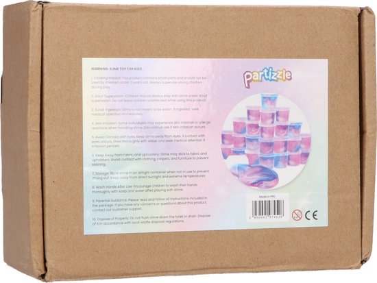 Partizzle 24x Einhornschleim Packung - Einhorn Geschenke zum Teilen - Grabbelton Schleimspielzeug - Geschenke für Kinder - Pink