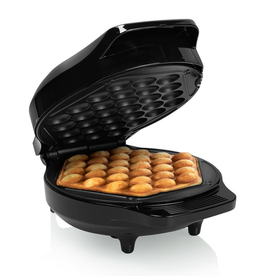 Princess Bubble-Waffeleisen – Sechseckige Bubble-Waffeln – 18 cm Backfläche – Schwarz