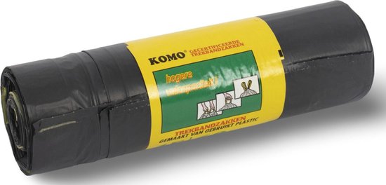 KOMO Müllbeutel mit Zugschnur – 60 Liter – 15 Stück