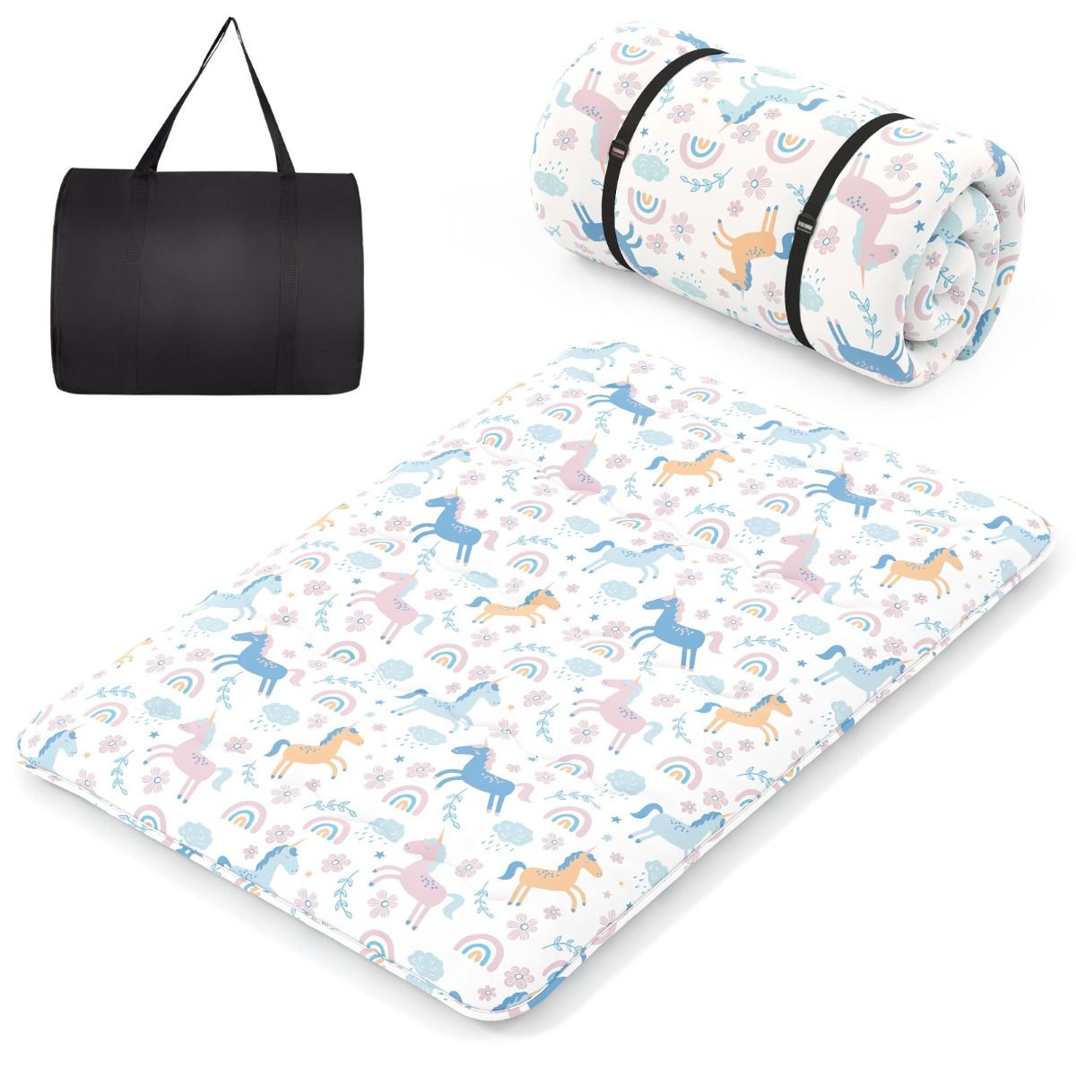 Coast Futonmatratze – waschbarer Bezug – inklusive Tragetasche – farbenfroh 140 x 200 cm