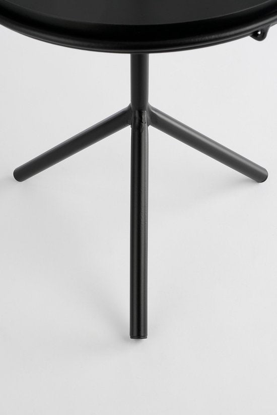 Mica Decorations Aston Beistelltisch mit abnehmbarem Tablett - H40 x Ø31 cm - Metall - Schwarz
