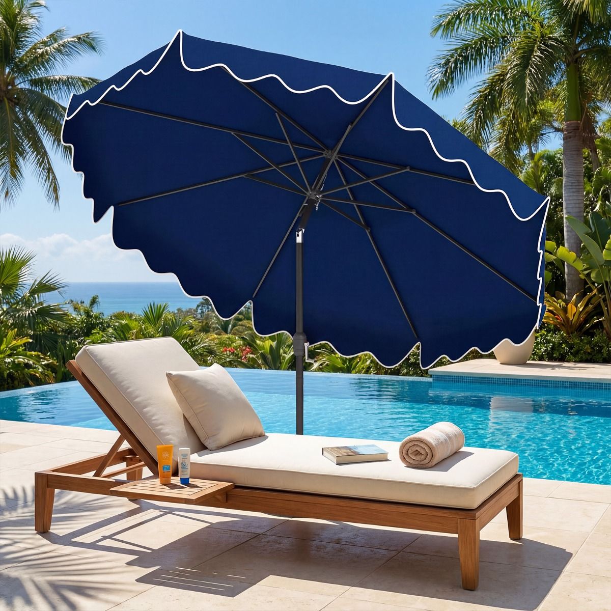 Coast Gartenschirm – mit Kurbel – um 30° neigbar – blau, 270 cm