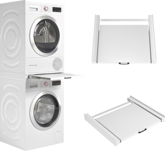 Waschhöhenausgleich® Zwischenstück für Waschmaschine und Trockner – Stapelset für Waschmaschine und Trockner – Zwischenrahmen – Für alle Modelle geeignet – Weiß