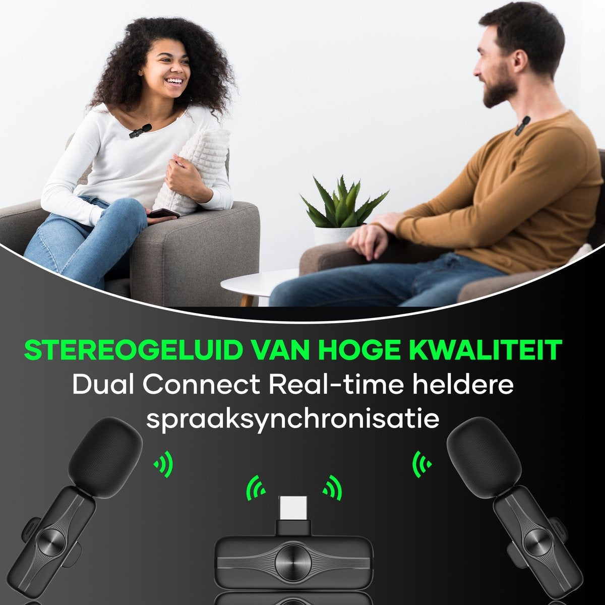 MATTIÂ® 2-in-1 - Drahtloses Mikrofon - USB-C - Mikrofon - Tie Pin Mikrofon - Android & Laptops