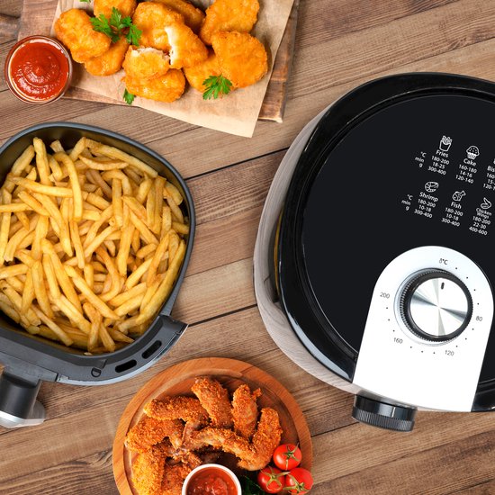 alpina Airfryer 2L – Heißluftfritteuse für 1–4 Personen – Airfryer mit Timer – Einstellbare Temperatur von 80 bis 200 Grad – mit Timer-Funktion – Heißluftofen 900 W