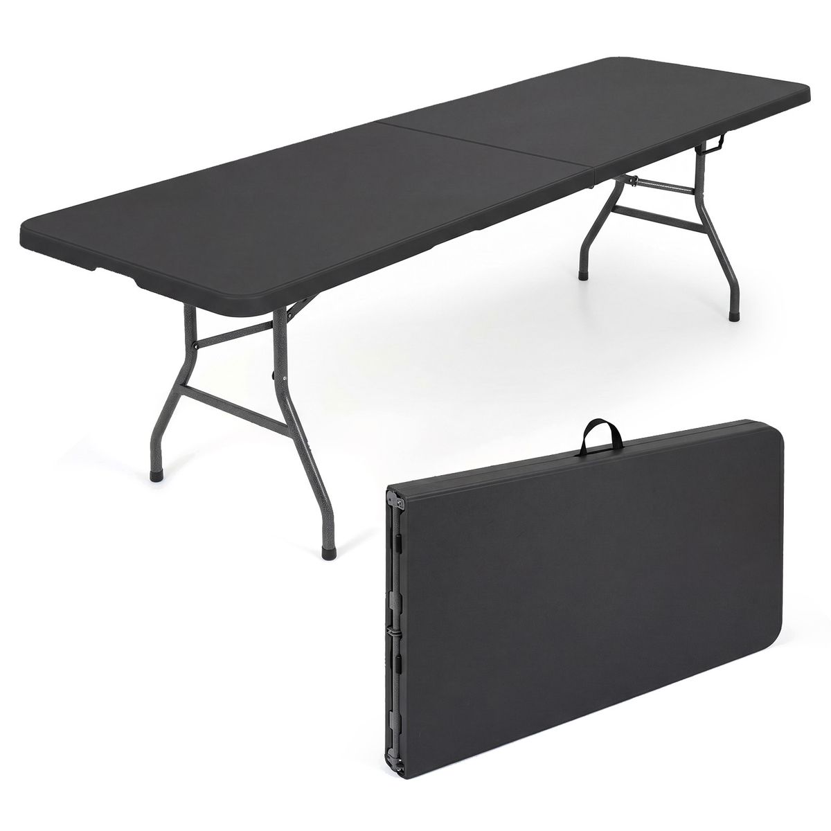 Coast Klapptisch für den Garten – für 10 Personen geeignet – Tragegriff – schwarz – 244 x 75 cm