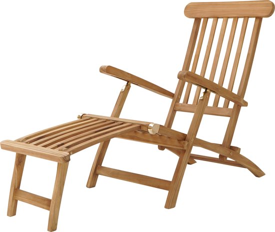 AXI Costa Deckchair Liegestuhl aus Teakholz – Liegestuhl aus Holz – Rückenlehne mit 4 Einstellpositionen – 170 x 59 cm