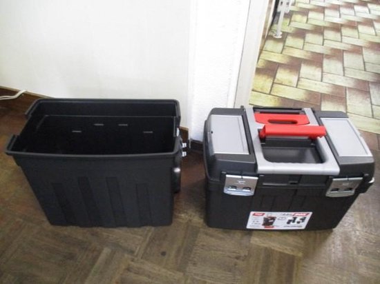 TAYG Werkzeugkasten auf Rädern - Kunststoff - 47 x 29 x 63 cm - Mit Einsatz und Sortierkasten