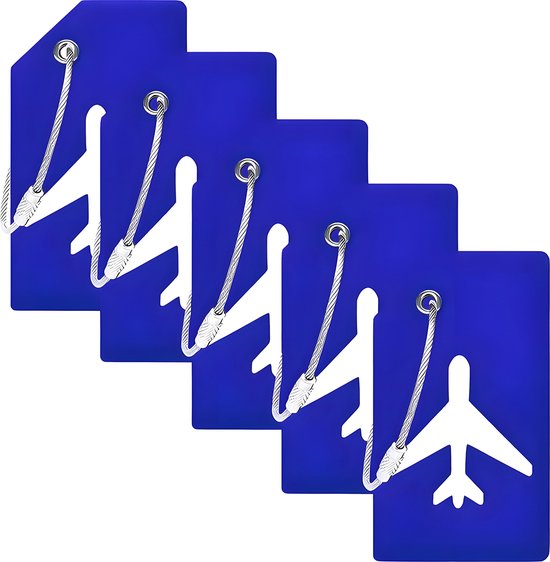 EverNeeds Gepäckanhänger - Silikon - Gepäckanhänger für Koffer - Gepäckanhänger - Blau - 5 Stück