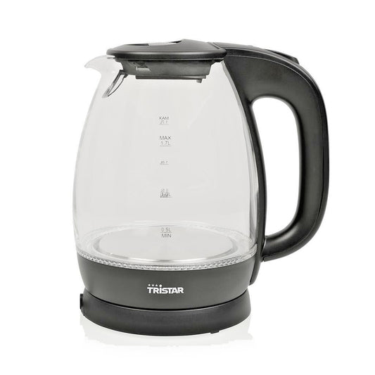 Tristar Wasserkocher WK-3405 Glas – 1,7 Liter – 2200 W – Heizplatte aus Edelstahl – LED-Beleuchtung