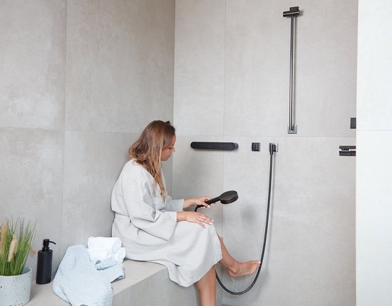VITILITY ID Wandgriff – Charcoal Black – Toilettengriff – Schwarz 35 cm