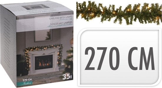 Girlande - 35 LEDs - Timerfunktion - batteriebetrieben - warmweiß - 270 cm