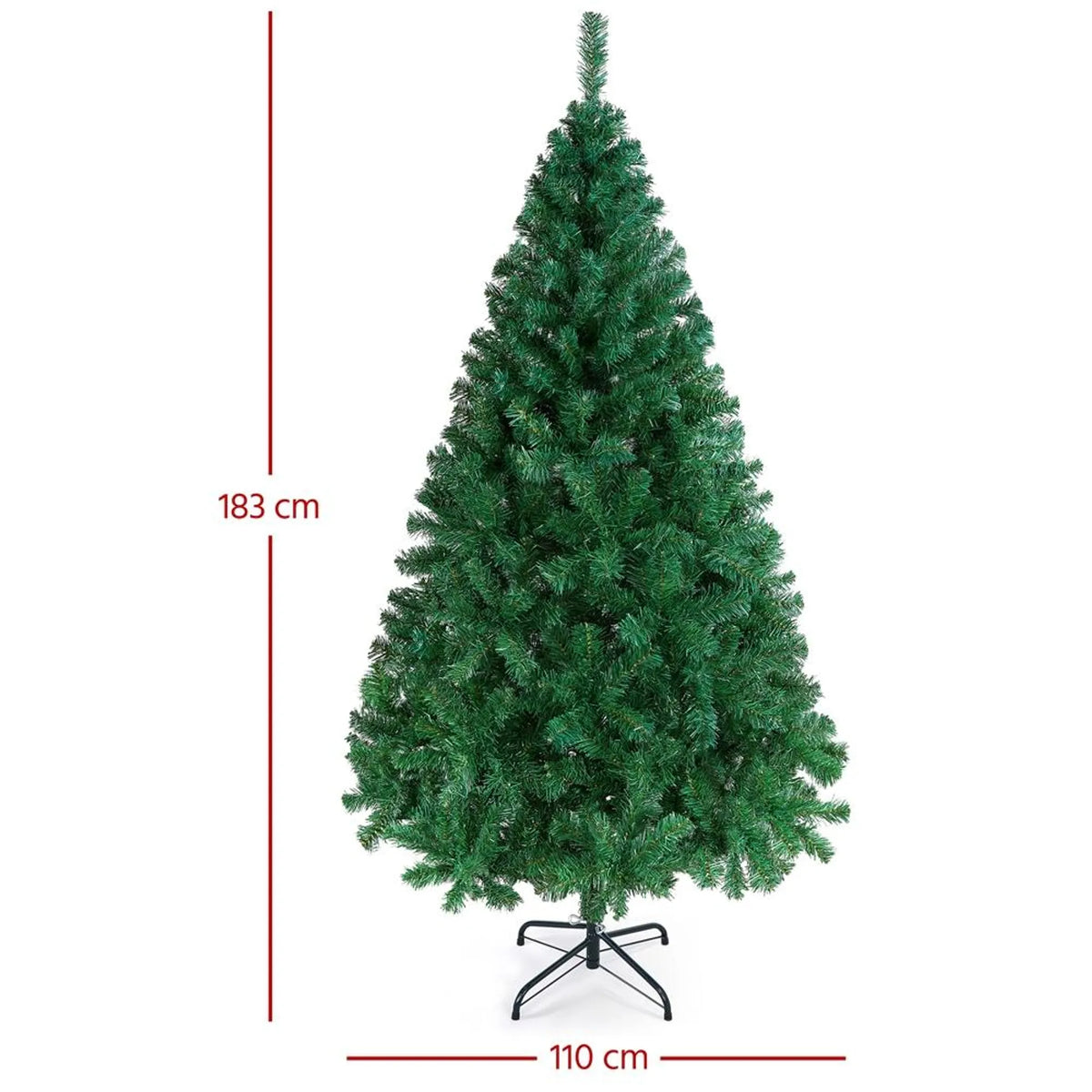 Yaheetech Kunstweihnachtsbaum – Grün – 110 x 183 cm – Zusammenklappbarer Metallständer