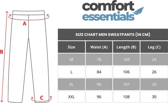 Comfort Essentials Sweatpants Men - Schwarz - L - Sweatpants Men - Trainingsanzug Men