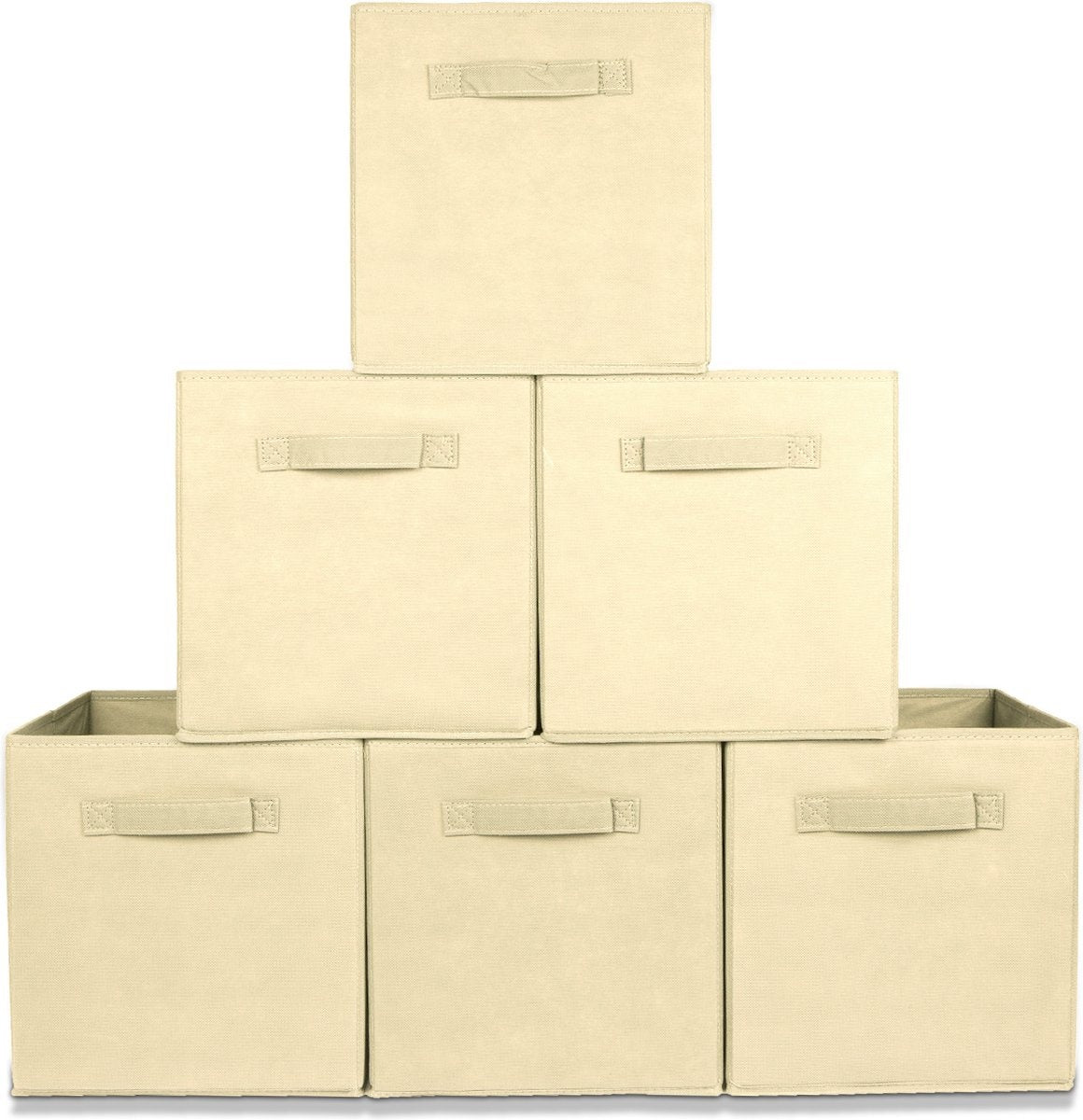 LifeGoods - Kleiderschrank-Organisatoren - 6 Stück - 20L - Textil - Beige