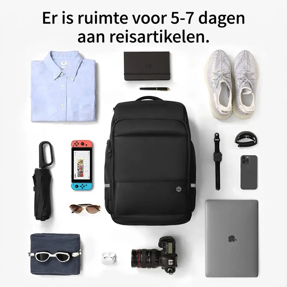 Ochama TANK Sportrucksack 35 Liter – Geräumiger Rucksack für das Fitnessstudio und auf Reisen – Schwarz