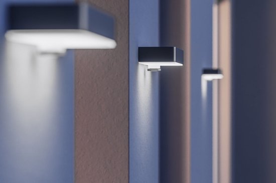 Steinel Solar-Außenleuchte mit Bewegungsmelder XSolar SOL-O S – solarbetriebene LED-Wandleuchte – Anthrazit