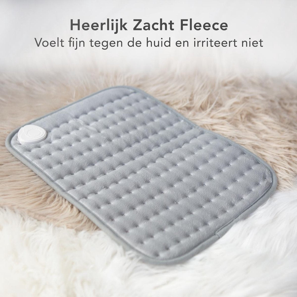 LifeGoods Wärmekissen - Elektrisch - 40x30cm - Nacken und Schultern - Waschbar - Grau