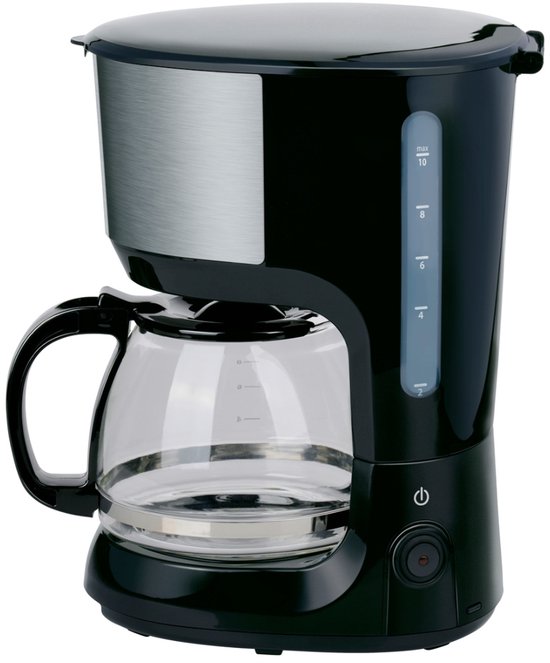 alpina Kaffeemaschine für Filterkaffee, 750 W – Kaffeemaschine mit wiederverwendbarem Kaffeefilter – Kaffeemaschine mit 1,25-Liter-Glaskanne – 10 Tassen Kaffee pro Brühvorgang – Tropfstopp-Kaffeemaschine