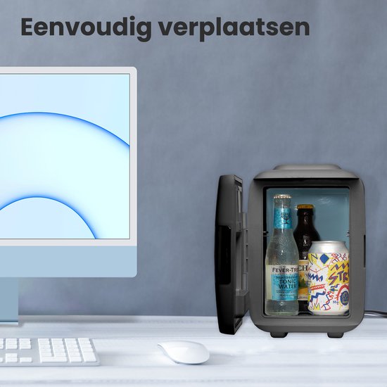 Auronic Mini-Kühlschrank - 4 Liter - Make-up und Schönheitspflege - 100/240V / 12V Autostecker - Schwarz