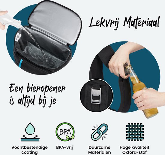 Kühltasche Rucksack 20 Liter - Kompakter isolierter Kühlrucksack - Rucksack Leichter Kühlrucksack - Schwarz - Sunflake