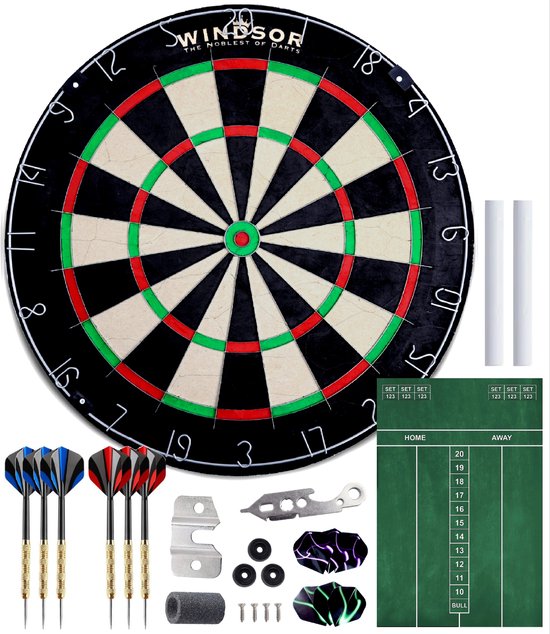 WINDSOR Dartbord - met Accessoires - Blade Wire - Sisal - Dartboard - Cavalier 6